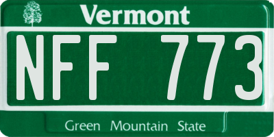 VT license plate NFF773