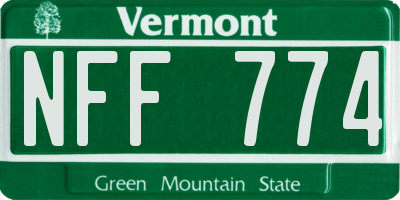 VT license plate NFF774