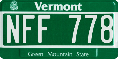 VT license plate NFF778