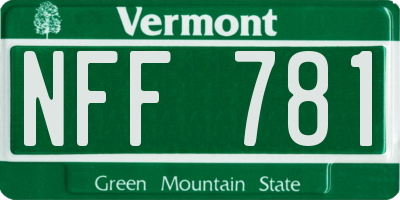 VT license plate NFF781