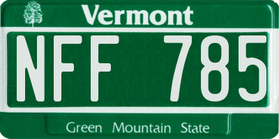VT license plate NFF785