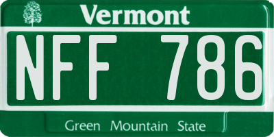 VT license plate NFF786