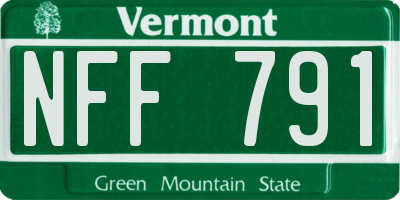 VT license plate NFF791