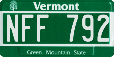 VT license plate NFF792