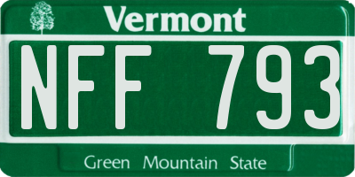 VT license plate NFF793