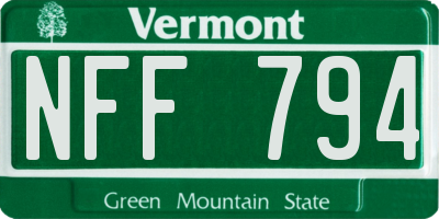 VT license plate NFF794