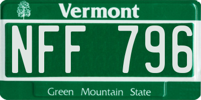 VT license plate NFF796
