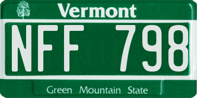 VT license plate NFF798