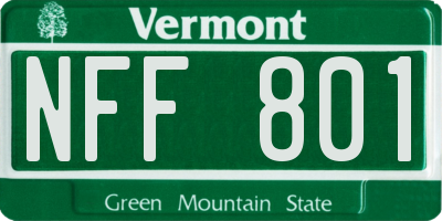 VT license plate NFF801