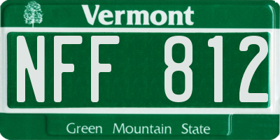 VT license plate NFF812