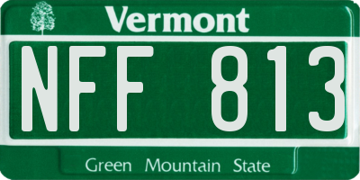 VT license plate NFF813