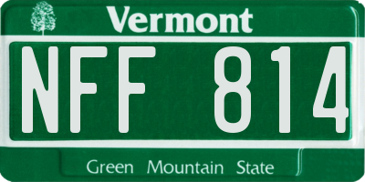 VT license plate NFF814