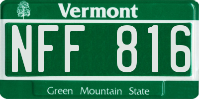 VT license plate NFF816