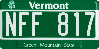 VT license plate NFF817