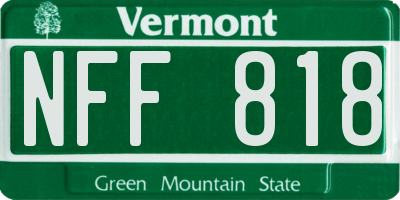 VT license plate NFF818