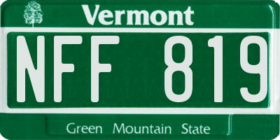 VT license plate NFF819