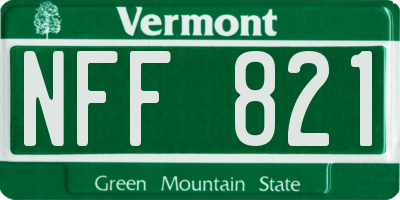 VT license plate NFF821