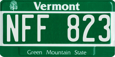 VT license plate NFF823