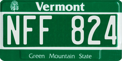 VT license plate NFF824