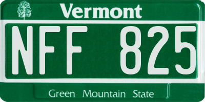 VT license plate NFF825