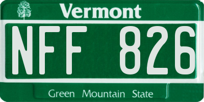 VT license plate NFF826
