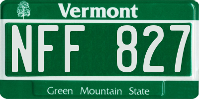 VT license plate NFF827