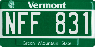 VT license plate NFF831