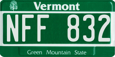 VT license plate NFF832