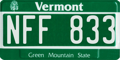 VT license plate NFF833