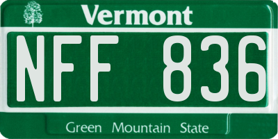VT license plate NFF836