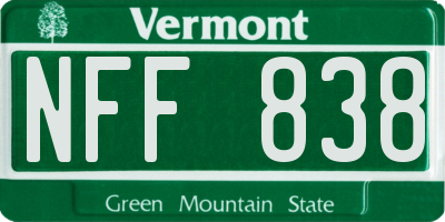 VT license plate NFF838