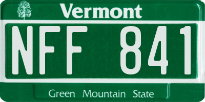 VT license plate NFF841