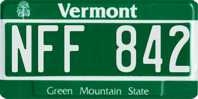 VT license plate NFF842