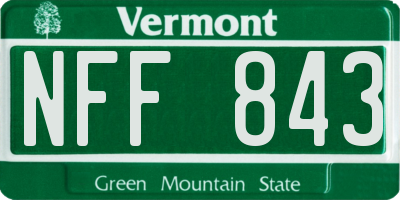 VT license plate NFF843