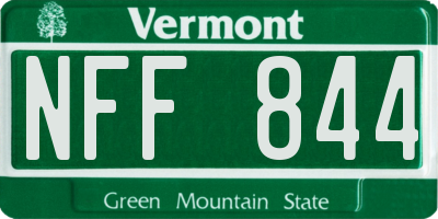 VT license plate NFF844