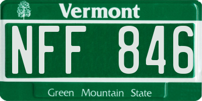 VT license plate NFF846