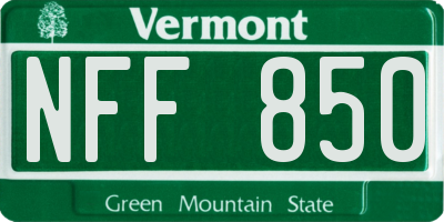 VT license plate NFF850