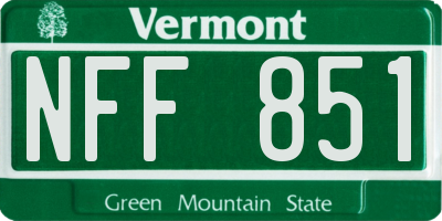 VT license plate NFF851