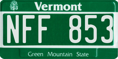 VT license plate NFF853