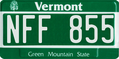 VT license plate NFF855