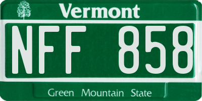 VT license plate NFF858