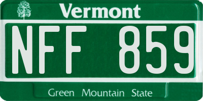 VT license plate NFF859