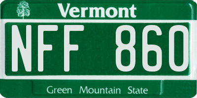 VT license plate NFF860