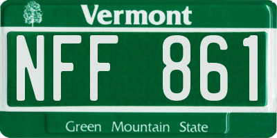 VT license plate NFF861