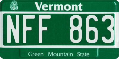 VT license plate NFF863
