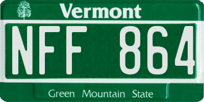 VT license plate NFF864