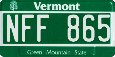 VT license plate NFF865