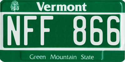 VT license plate NFF866