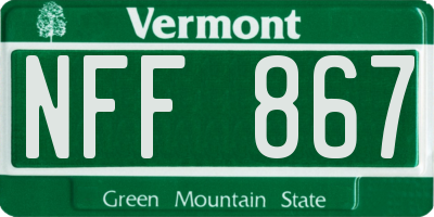 VT license plate NFF867