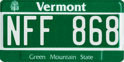 VT license plate NFF868